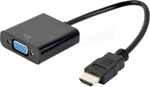 Photo de Adaptateur CableXpert HDMI mâle vers VGA femelle 15cm (Noir)