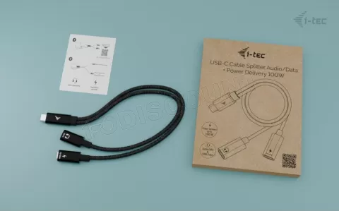 Photo de Adaptateur I-Tec USB-C vers 2x USB-C 30cm M/F (Noir)