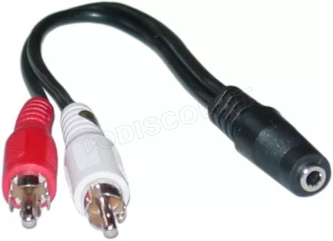 Photo de Adaptateur Jack 3"1/2 F vers 2x RCA M 0.20m