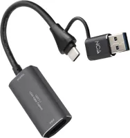 Photo de Adaptateur Nanocable USB-C/USB-A mâle vers HDMI femelle (Gris)
