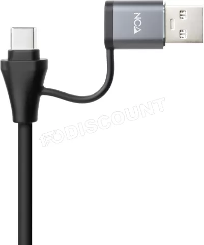 Photo de Adaptateur Nanocable USB-C/USB-A mâle vers RJ45 femelle 0.15m (Gris)