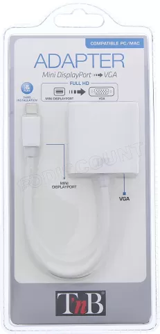 Photo de Adaptateur T'nB Mini DisplayPort mâle vers VGA femelle (Blanc)