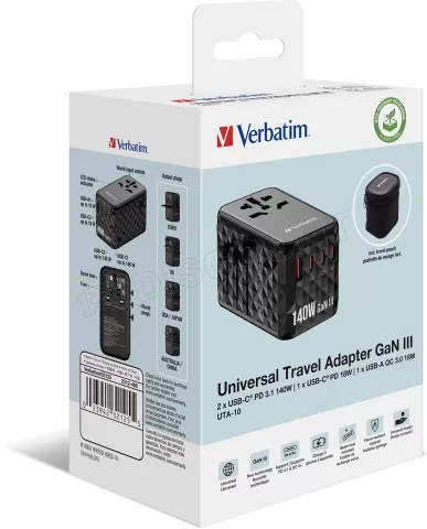 Photo de Adaptateur universel de voyage Verbatim UTA-10 140W (Noir)