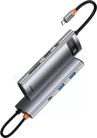 Photo de Adaptateur USB 3.0 Type C Baseus Metal Gleam 7en1 (Gris)
