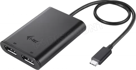 Photo de Adaptateur USB-C I-Tec Dual 4K vers 2x DisplayPort (Noir)