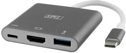 Photo de Adaptateur USB-C T'nB vers HDMI , 1x USB-A ,1x USB-C (Gris)