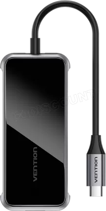 Photo de Adaptateur USB-C Vention vers 1x HDMI + 1x USB-C + 3x USB-A 0.15m (Noir