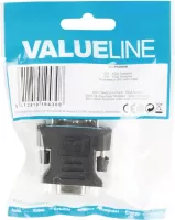 Photo de Adaptateur Valueline DVI-I mâle vers VGA femelle (D-sub DE-15) (Noir)