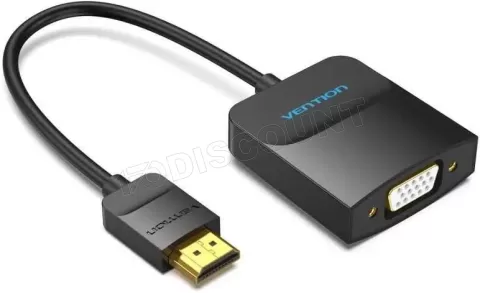 Photo de Adaptateur Vention  HDMI mâle vers VGA femelle 15cm (Noir)