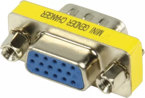 Photo de Adaptateur VGA mâle (D-sub DE-15) vers VGA femelle (D-sub DE-15) (Jaune)