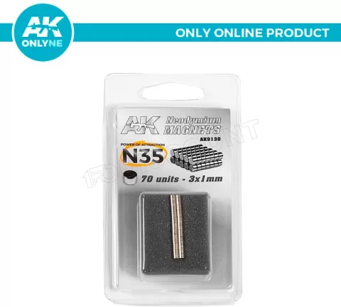 Photo de Ak Interactive - Aimants Neodyme 3x1mm N35 (70 Pièces)