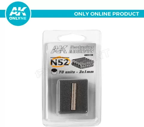 Photo de Ak Interactive - Aimants Neodyme 3x1mm N52 (70 Pièces)