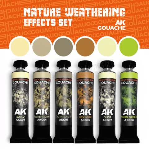 Photo de Ak Interactive Gouache - Nature Weathering Effects Set (Set de 6 Ref.)