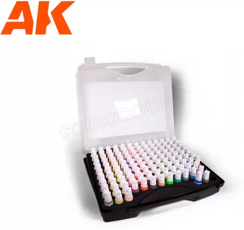 Photo de Ak Interactive Malette de Peinture - 120 Couleurs pour Wargame, Fantasy & Sci-Fi