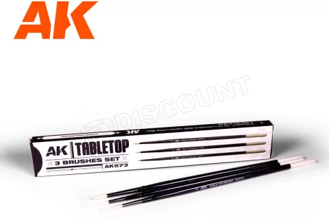 Photo de AK Interactive Pinceau Synthetique - Tabletop Brush Set (Taille 0, 1, 2)