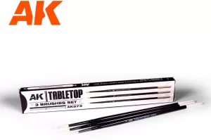 Photo de AK Interactive Pinceau Synthetique - Tabletop Brush Set (Taille 0, 1, 2)