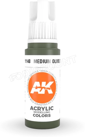 Photo de Ak Interactive  Pot de Peinture - Medium Olive Green (17 ml)