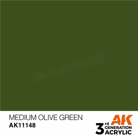 Photo de Ak Interactive  Pot de Peinture - Medium Olive Green (17 ml)