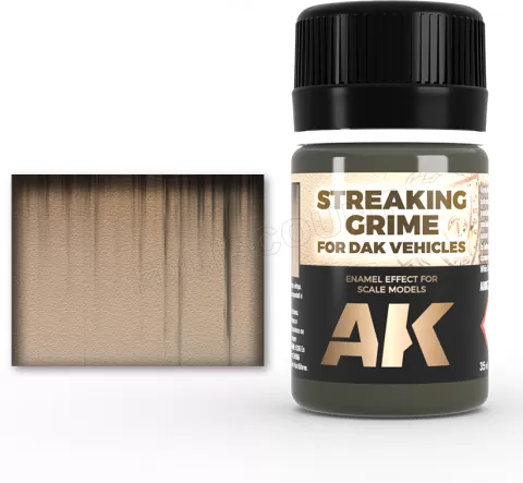 Photo de Ak Interactive Pot d'Enamel Effects - Streaking Grime for Dak Vehicles (35ml)