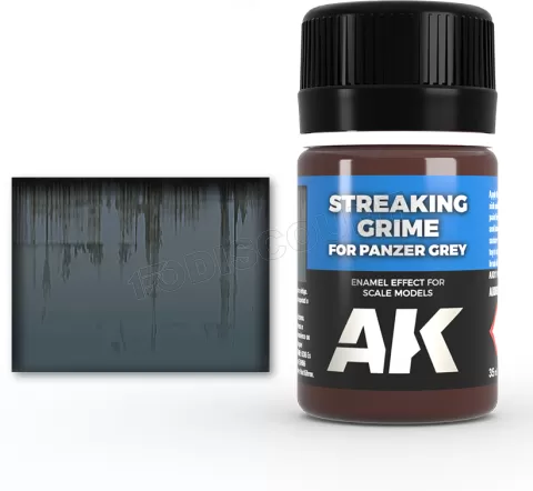 Photo de Ak Interactive Pot d'Enamel Effects - Streaking Grime for Panzer Grey Vehicles (35ml)