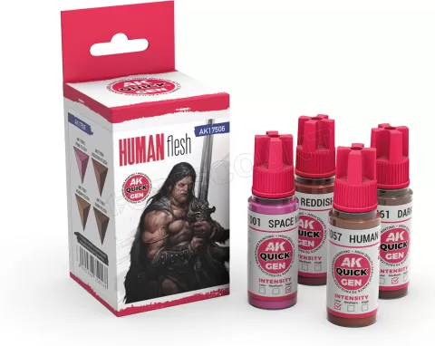 Photo de Ak Interactive Quick Gen - Human Flesh (Set 4 Refs)