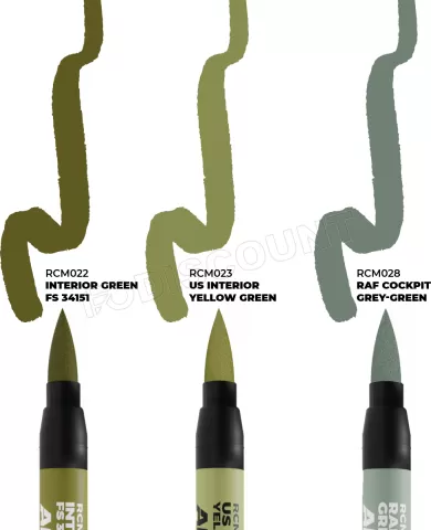 Photo de Ak Interactive - Real Colors Marker Set WWII Allied Aircraft Cockpit (3 Markers)