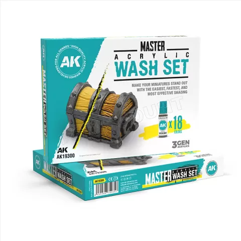 Photo de Ak Interactive Set de Peinture - Master Acrylic Wash Set (18 Colors)