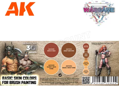 Photo de Ak Interactive Set de Peinture - Wargame Set : Basic Skin Colors