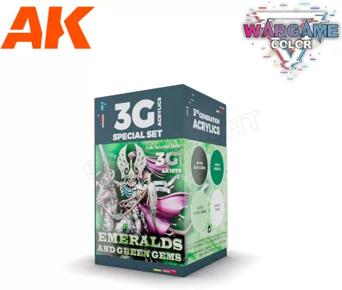 Photo de Ak Interactive Set de Peinture - Wargame Set : Emeralds And Green Gems