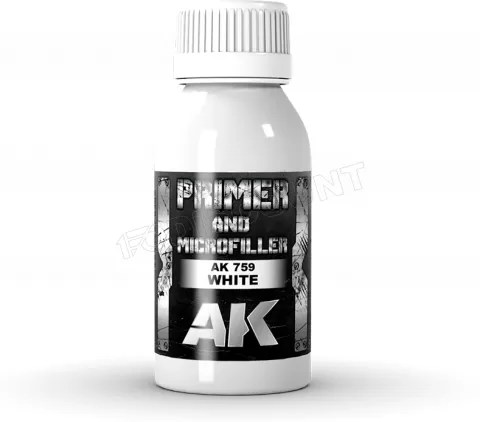 Photo de Ak Interactive - Xtreme Metal : White Primer & Microfiller (100ml)