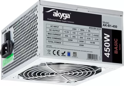 Photo de Alimentation ATX Akyga Basic AK-B1 - 450W (Gris)