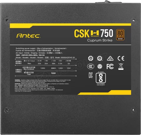 Photo de Alimentation ATX Antec Cuprum Strike CSK H - 750W (Noir)