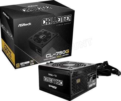 Photo de Alimentation ATX ASRock Challenger Gold - 750W (Noir)