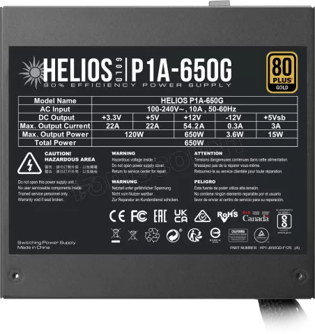 Photo de Alimentation ATX Gamdias Helios P1A - 650W (Noir)