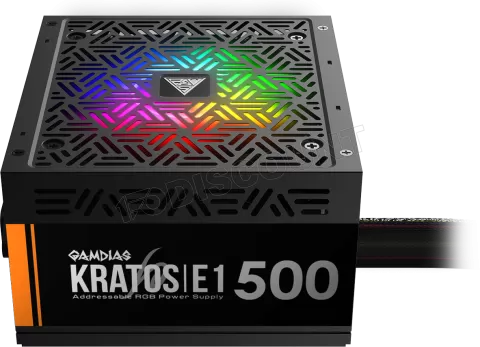 Photo de Alimentation ATX Gamdias Kratos E1-500 RGB - 500W (Noir)