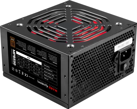 Photo de Alimentation ATX Mars Gaming MPB - 550W (Noir/Rouge)