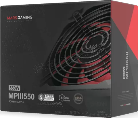 Photo de Alimentation ATX Mars Gaming MPIII - 550W (Noir/Rouge)