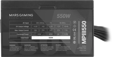 Photo de Alimentation ATX Mars Gaming MPIII - 550W (Noir/Rouge)