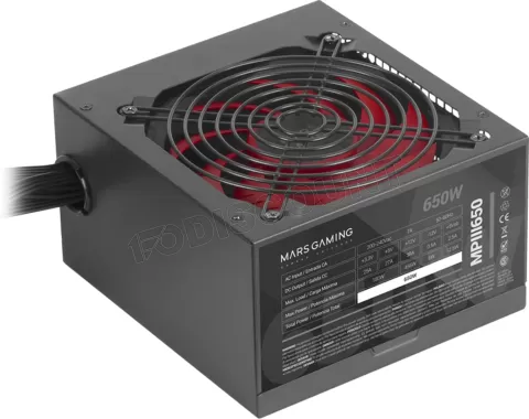 Photo de Alimentation ATX Mars Gaming MPIII - 650W (Noir/Rouge)