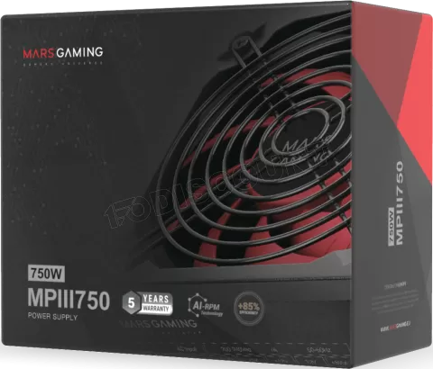 Photo de Alimentation ATX Mars Gaming MPIII - 750W (Noir/Rouge)