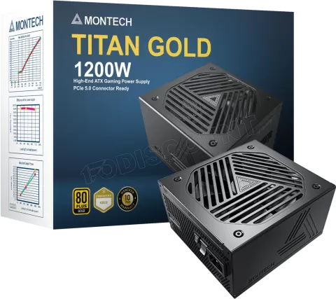 Photo de Alimentation ATX Montech Titan Gold - 1200W (Noir)