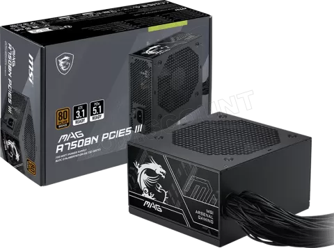 Photo de Alimentation ATX MSI Mag A750BN PCie5 III - 750W (Noir)