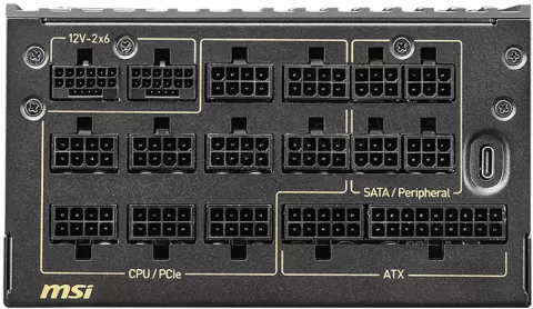 Photo de Alimentation ATX MSI Meg Ai1600T PCIe5 - 1600W (Noir)