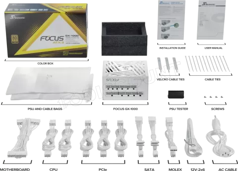 Photo de Alimentation ATX Seasonic Focus GX ATX 3.1 (2024) - 1000W (Blanc)
