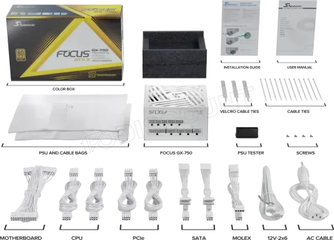 Photo de Alimentation ATX Seasonic Focus GX ATX 3.1 (2024) - 750W (Blanc)