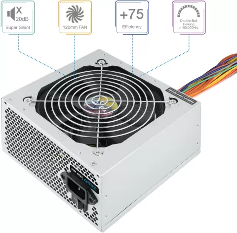 Photo de Alimentation ATX TooQ Apolo - 500W (Gris)