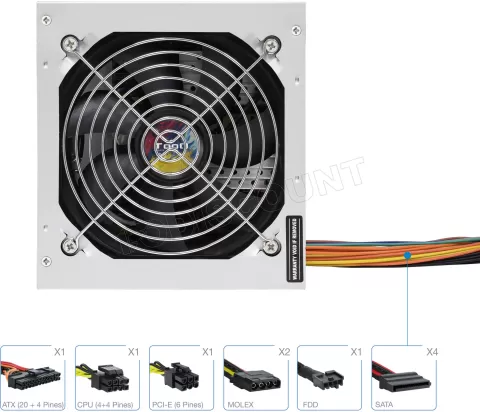 Photo de Alimentation ATX TooQ Apolo - 500W (Gris)