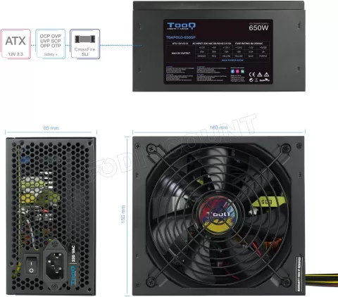 Photo de Alimentation ATX TooQ Apolo - 650W (Noir)