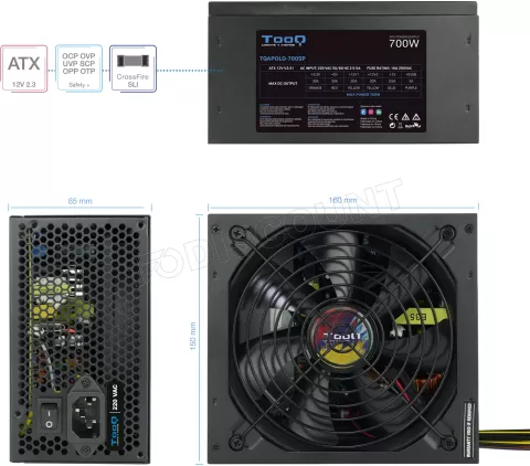 Photo de Alimentation ATX TooQ Apolo - 700W (Noir)