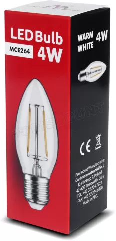 Photo de Ampoule Flamme rétro à filament LED Maclean E27 4W 400lm (Température Couleur 3000K)